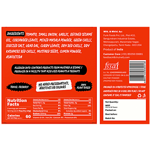 Chutnefy 5 Second Tomato Chutney - Authentic Recipe, 30 g  