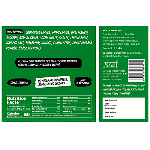 Chutnefy 5 Second Mint Chutney - Authentic Recipe, 30 g  