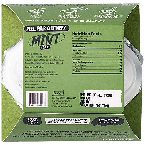 Buy Chutnefy 5 Second Mint Chutney Authentic Recipe Online at Best