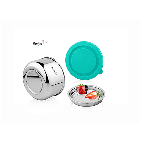 Segovia Stainless Steel Double Walled Lunch Box - With Airtight Lid, Teal, BPA Free, 300 ml  
