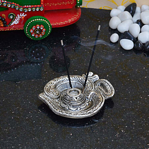 eCraftIndia Om Incense Stick Holder/Agarbatti Stand, 1 pc  Durable Metal Construction
 Separate Ash Collector