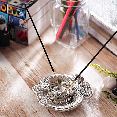 eCraftIndia Om Incense Stick Holder/Agarbatti Stand, 1 pc  Durable Metal Construction
 Separate Ash Collector
