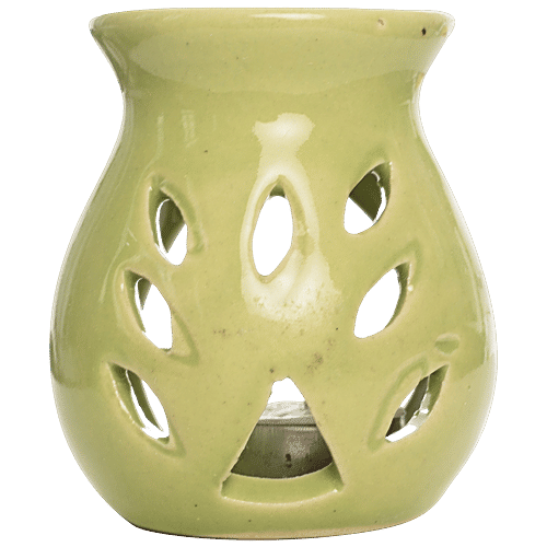 eCraftIndia Green Aroma Burner Set With Jasmine Aroma Oil & 4 Tea Light Candles, Home Decor, 7 x 12 x 7 Cm, 6 pcs Elegant Design
Subtle Fragrance