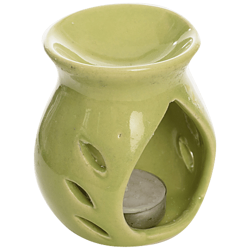 eCraftIndia Green Aroma Burner Set With Jasmine Aroma Oil & 4 Tea Light Candles, Home Decor, 7 x 12 x 7 Cm, 6 pcs Elegant Design
Subtle Fragrance