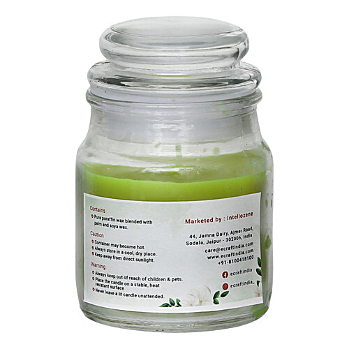 eCraftIndia Jar Wax Candle - With Jasmine Scent, Decorative, Christmas Item, 5.99x5.99x8.99 cm, 1 pc  Decorative, Christmas Item