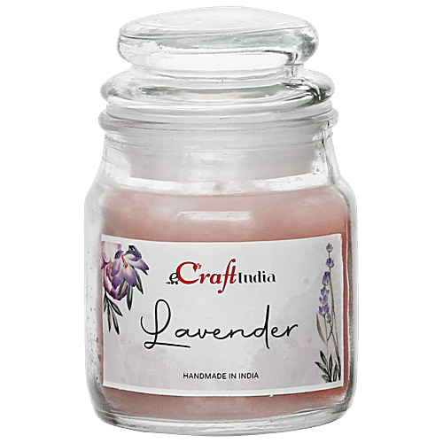 eCraftIndia Lavender Scented Jar Candle, 1 pc