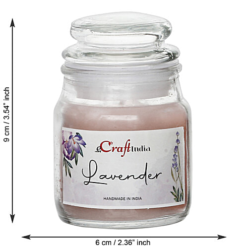 eCraftIndia Lavender Scented Jar Candle, 1 pc