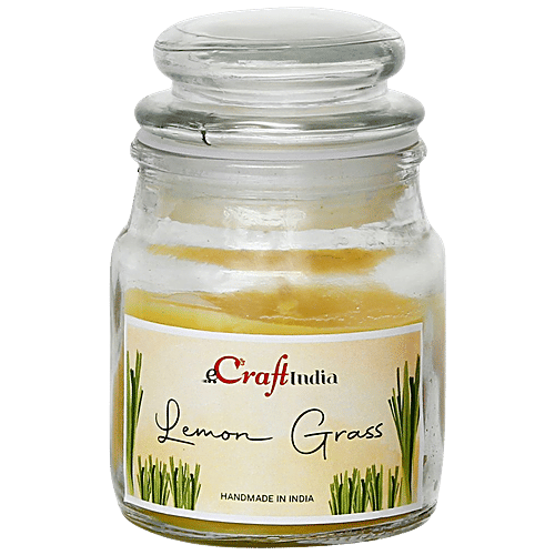 Buy eCraftIndia Lemongrass Scented Jar Candle Online at Best Price of