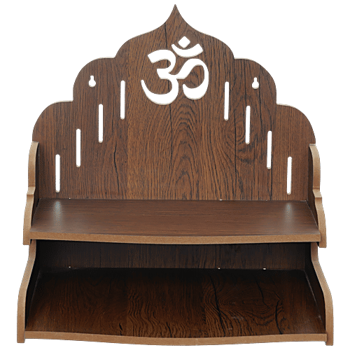 eCraftIndia Laminated Wood Pooja Temple/Mandir With Shelf & Om Design, 1 pc  