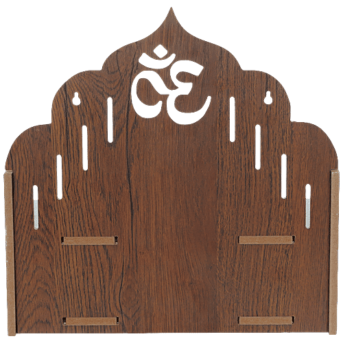 eCraftIndia Laminated Wood Pooja Temple/Mandir With Shelf & Om Design, 1 pc  