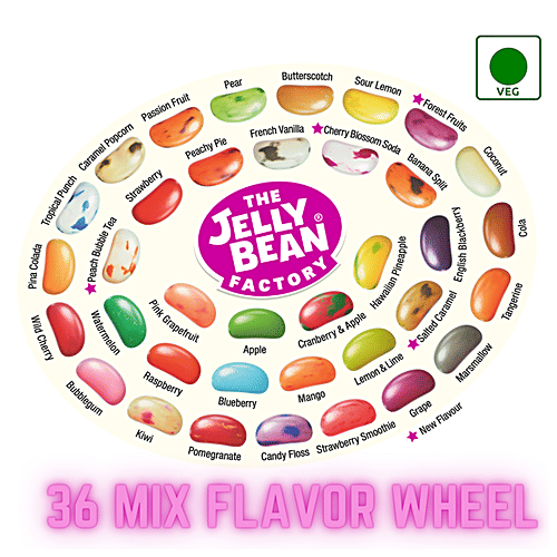 The Jelly Bean Factory Jelly Bean Candy - 36 Mix Fruit Flavours, 90 g