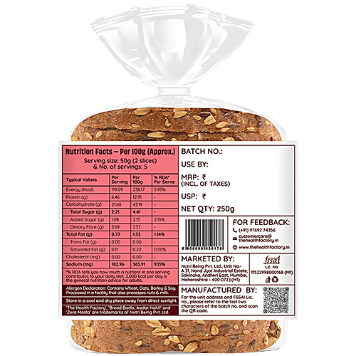 The Health Factory Super Multigrain Bread, 250 g  