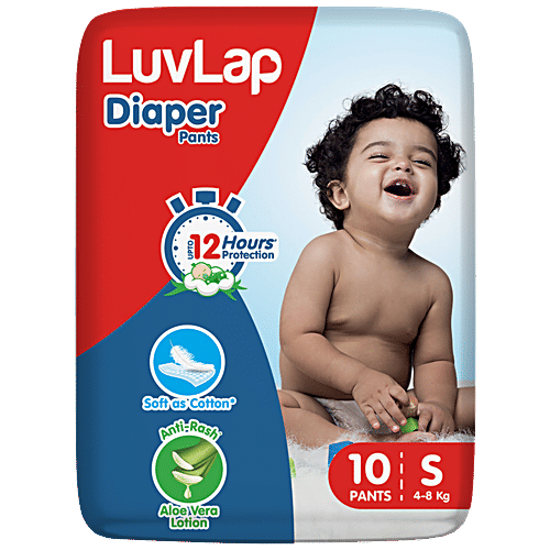 Buy LuvLap Baby Diaper Pants Up To 12 Hours Protection, AntiRash, Soft As Cotton, S Online at