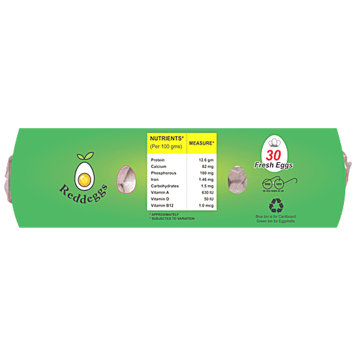 Reddeggs Organic Selenium Eggs - No Antibiotics/Hormones/Synthetic Drugs, 30 pcs  