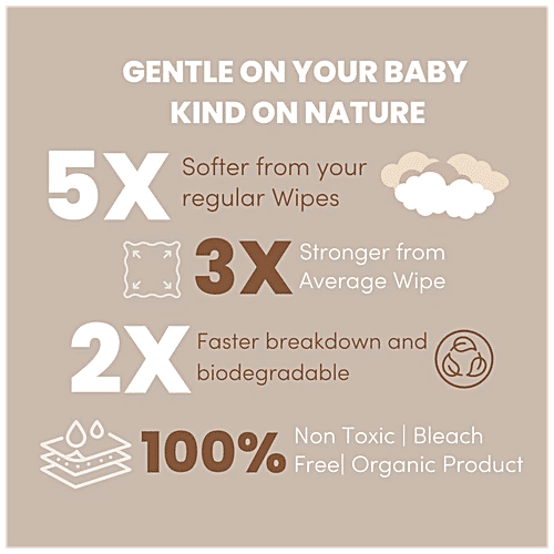 Terra Kiwi Fruit Extract Baby Wipes - Provides Natural Hydration, Soft, Biodegradable, 70 pcs  
