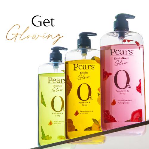 Pears Bright Glow Body Wash, 750 ml  With Glycerin & Vitamin C, 0% Parabens