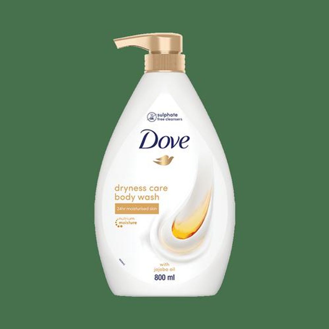 Dove Dryness Care Body Wash - With Jojoba Oil, Sulphate Free Cleansers, 800 ml 