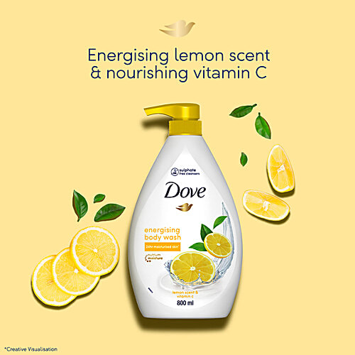 Buy Dove Energising Body Wash With Lemon Scent & Vitamin C, Sulphate Free Cleaners Online at