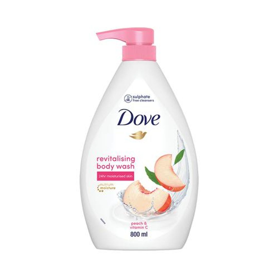Dove Revitalising Body Wash - With Peach & Vitamin C, Sulphate Free Cleaners, 800 ml 