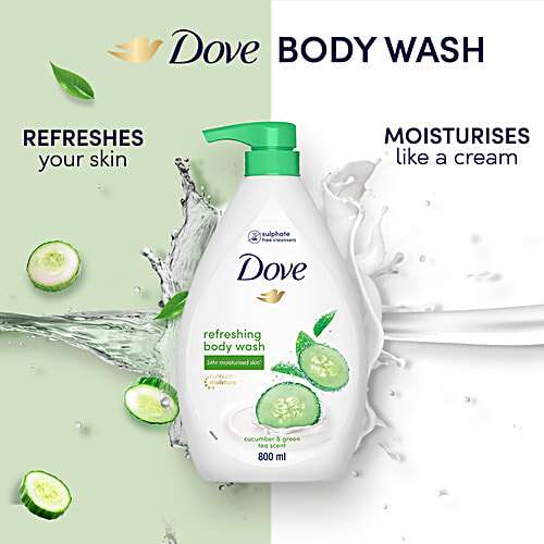 Buy Dove Refreshing Body Wash With Cucumber & Green Tea Scent, Sulphate Free Cleaners Online