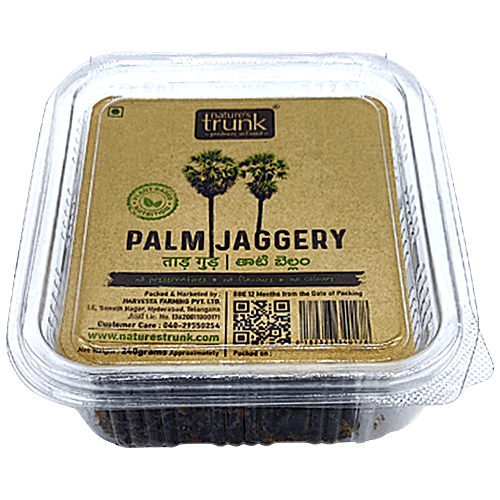 Nature's Trunk Pure Palm Jaggery - Thaati Bellam, Taad Gud, 240 g Box 