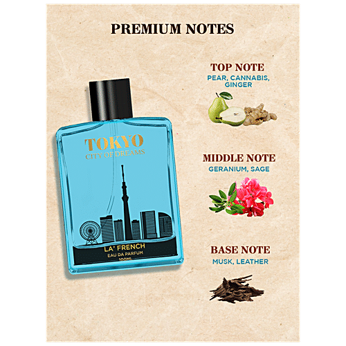 La' French Tokyo City Of Dreams Eau De Parfum - Long Lasting Fragrance, Unisex, 100 ml  