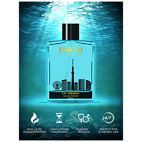 La' French Tokyo City Of Dreams Eau De Parfum - Long Lasting Fragrance, Unisex, 100 ml  
