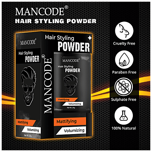 Mancode Hair Styling Powder - Mattifying & Volumizing, For Men, 20 g  