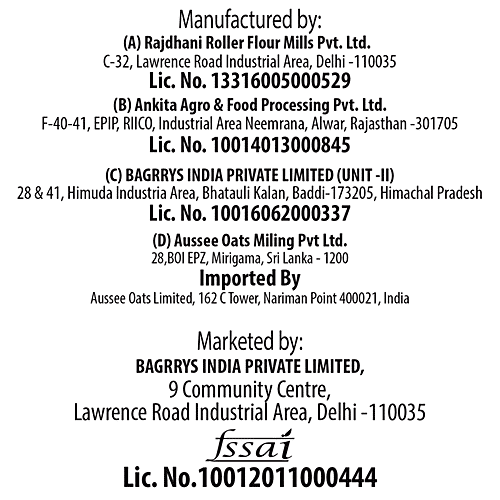 Bagrry's White Oats - High In Protein & Fibre Re, 200 g Pouch 