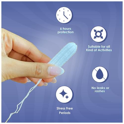 Lemme Be Light Flow Mini Tampons - 100% Cotton Certified Biodegradable, 8 pcs  
