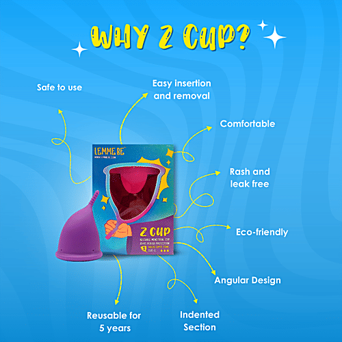 Buy Lemme Be Z Cup Reusable Menstrual Cup Medium, Purple, Soft & Rash
