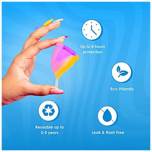 Lemme Be Z Cup Reusable Menstrual Cup Small Size, Rainbow, Ultra Soft