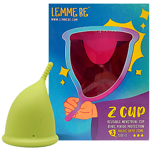 Lemme Be Z Cup Reusable Menstrual Cup - Small Size, Lemon Yellow, Ultra Soft & Rash Free, 1 pc