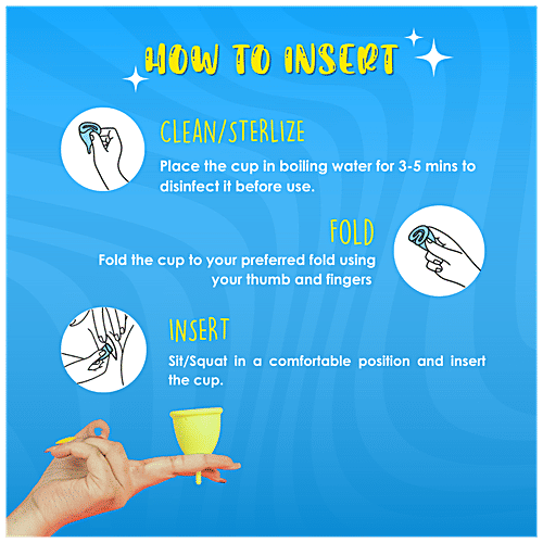 Lemme Be Z Cup Reusable Menstrual Cup - Small Size, Lemon Yellow, Ultra Soft & Rash Free, 1 pc