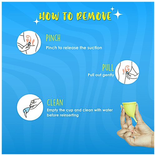 Lemme Be Z Cup Reusable Menstrual Cup - Small Size, Lemon Yellow, Ultra Soft & Rash Free, 1 pc