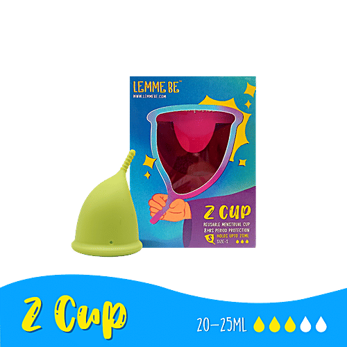 Lemme Be Z Cup Reusable Menstrual Cup - Small Size, Lemon Yellow, Ultra Soft & Rash Free, 1 pc