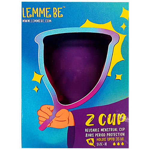 Buy Lemme Be Z Cup Reusable Menstrual Cup Medium, Assorted Colour