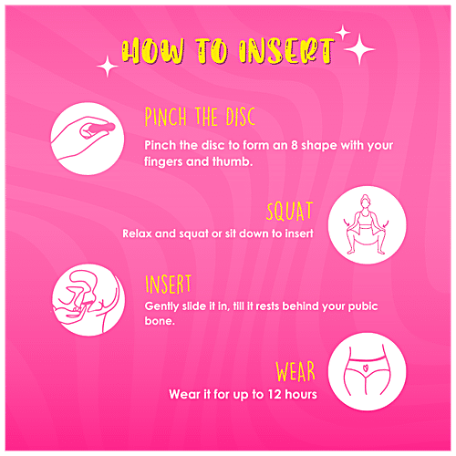 Lemme Be Reusable Menstrual Cup Disc - With A Soft Pouch, Small, Pink, Rash Free, 1 pc  