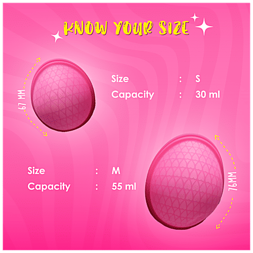 Lemme Be Reusable Menstrual Cup Disc - With A Soft Pouch, Small, Pink, Rash Free, 1 pc  