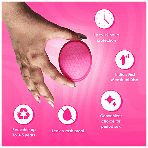 Buy Lemme Be Reusable Menstrual Cup Disc With A Soft Pouch, Small