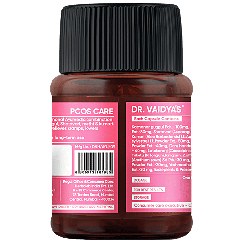Dr.Vaidya's PCOS Care Capsule - Helps Regulate Cycles, 30 pcs  