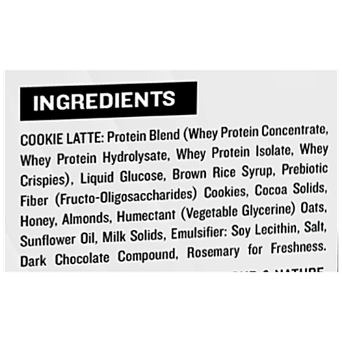 As-It-Is Nutrition High Protein Bar - Whey Protein Concentrate, Zero Added Sugar, Cookie Latte, 60 g (Pack of 6) 