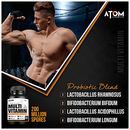 As-It-Is Nutrition ATOM Multivitamin Capsules - For Men & Women, Supports Bone & Skin Health, 60 pcs  