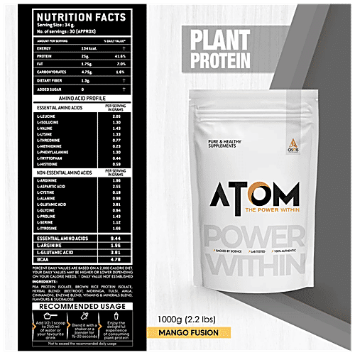 Buy ASITIS Nutrition ATOM Plant Protein Easy To Digest, Vegan, No
