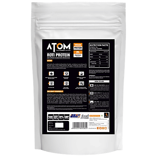 As-It-Is Nutrition ATOM Roti Protein - Plant-Based, Vegan, No Added Sugar, Unflavoured, 1 kg  