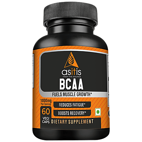 Buy ASITIS Nutrition BCAA 1000 mg Capsules Reduces Fatigue & Boosts