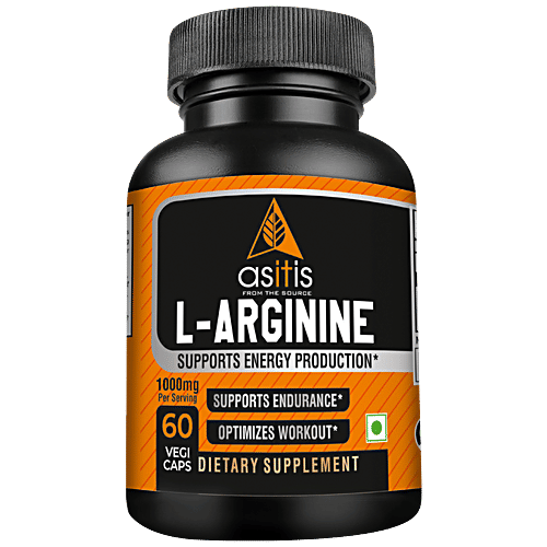 Buy ASITIS Nutrition LArginine 1000 mg Capsules Supports Endurance & Optimises Workout