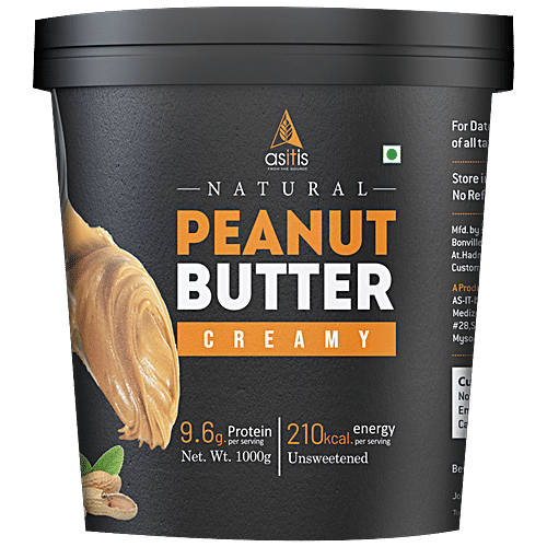 Buy ASITIS Nutrition Natural Peanut Butter Creamy, Unsweetened