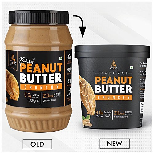 Buy ASITIS Nutrition Natural Peanut Butter Crunchy, Unsweetened