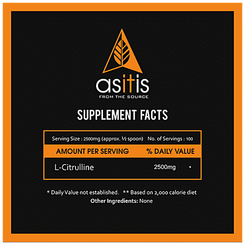 As-It-Is Nutrition L-Citrulline Powder - Improves Athletic Endurance, Preservative Free, Unflavoured, 250 g  